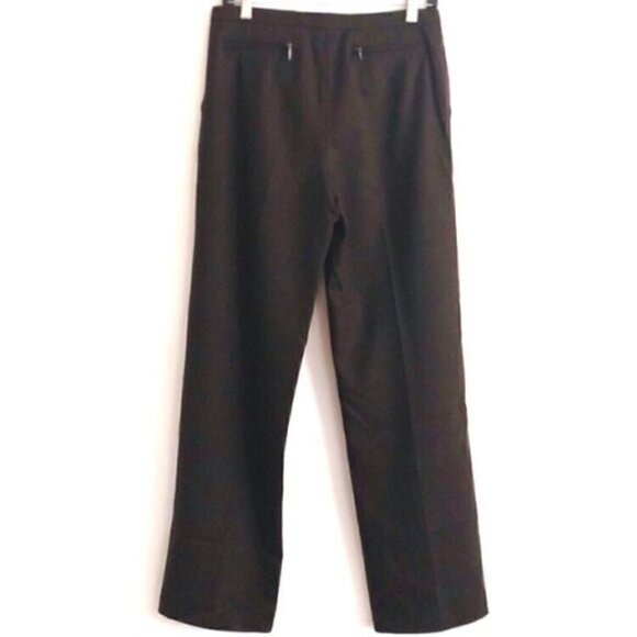 MaxMara Trousers 8 Wool Woven Luxury Brown Dress Pleated Office Business Casual - Picture 5 of 5
